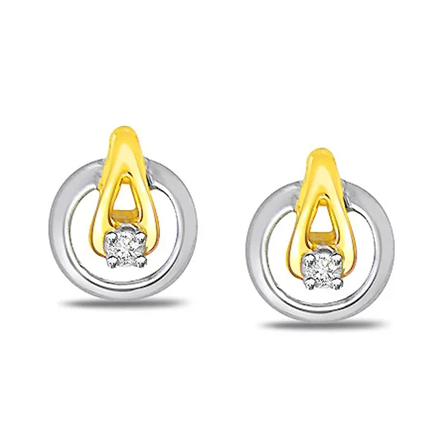 Will you be mine? - Real Diamond Two Tone Earrings (ER181)