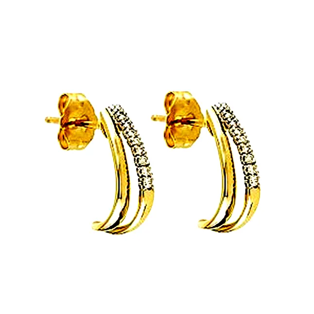 Romantic Twist 0.18ct Diamond Earrings -Balis & Hoops