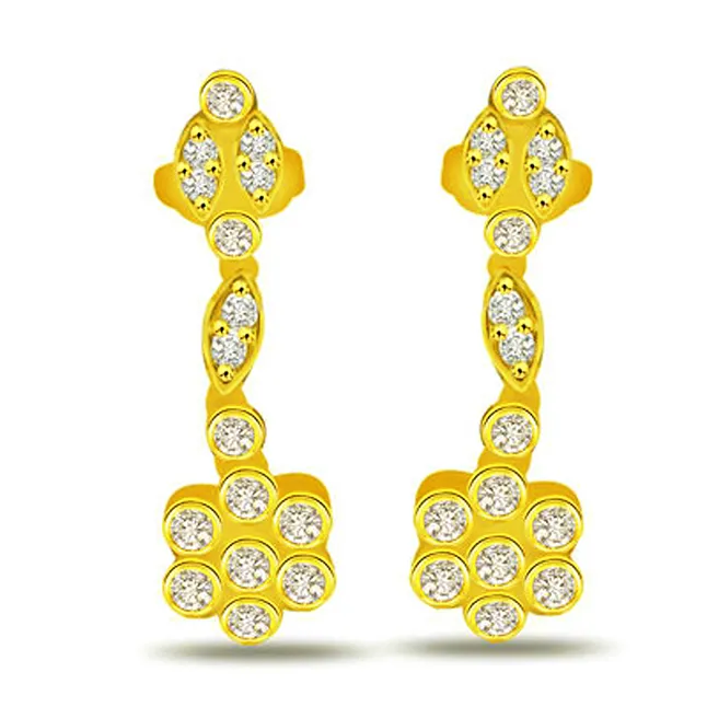 Diamond Forever 0.56cts Real Diamond Hanging Earrings (ER225)