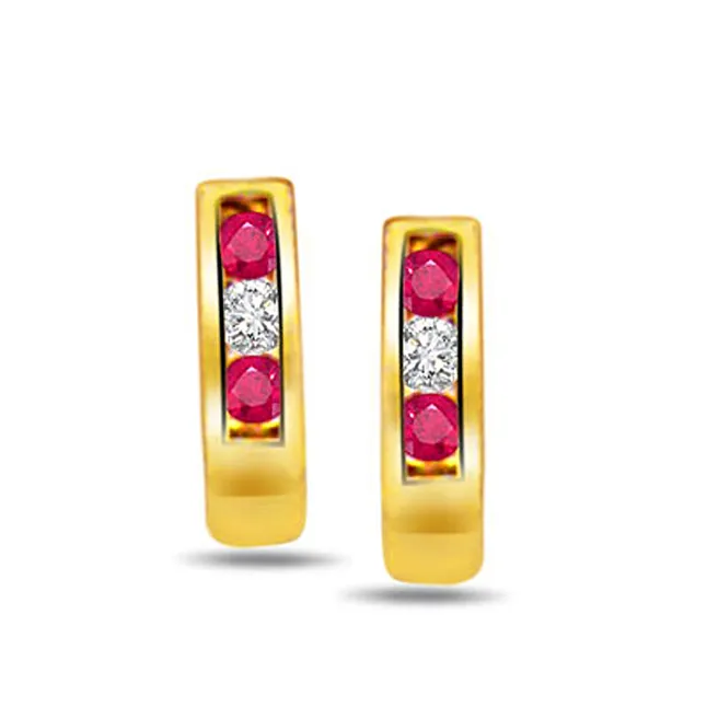 Meter Shower Diamond & Ruby Earrings (ER229)
