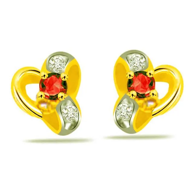 Shimmering Grace Red Ruby & Diamond Earrings (ER236)