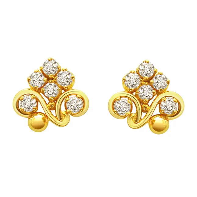 Kali Shaped Diamond Earrings -Designer Earrings