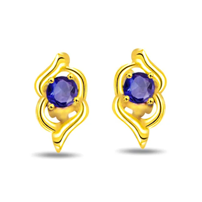 Graceful Grandeur 0.30 cts Round Sapphire Earrings (ER241)