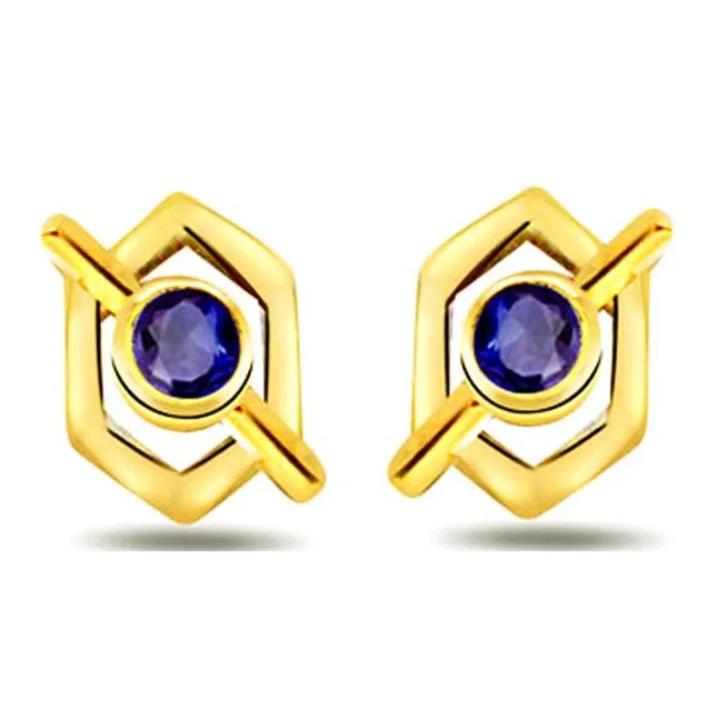 Magical Stud Round Sapphire Earrings (ER243)