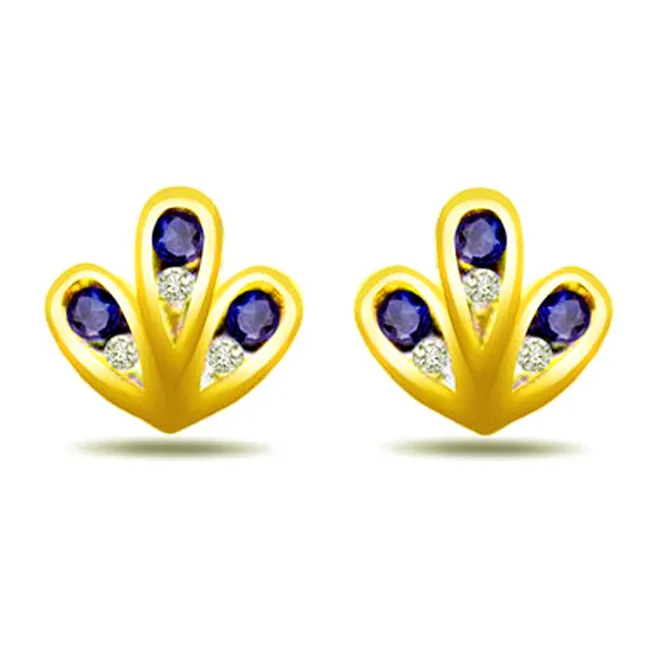 Madly in love Real Diamond & Sapphire Earrings (ER247)