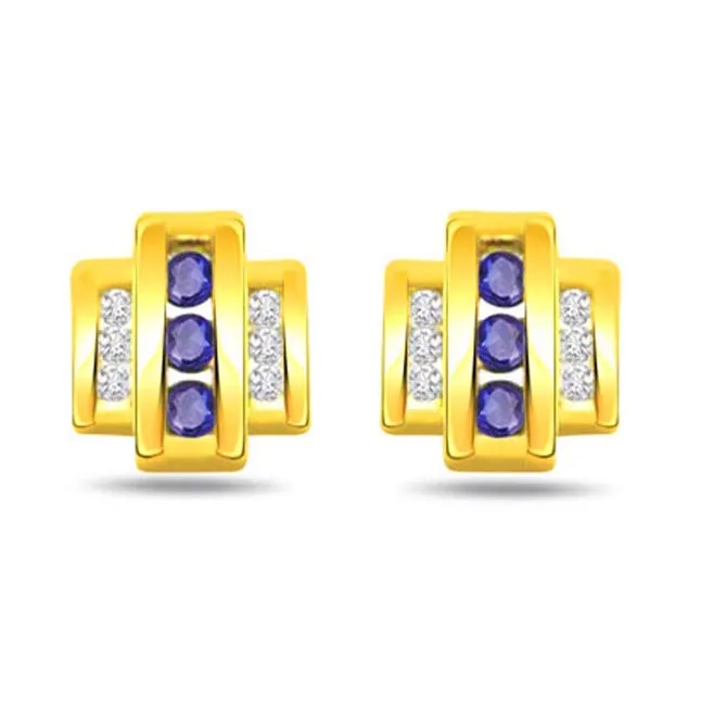 Wheels of Purity 0.15cts Sapphire Gold Earrings (ER255)