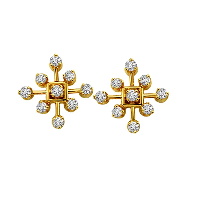 Dream Diamond Beauty Flower Shaped Earrings (ER26)