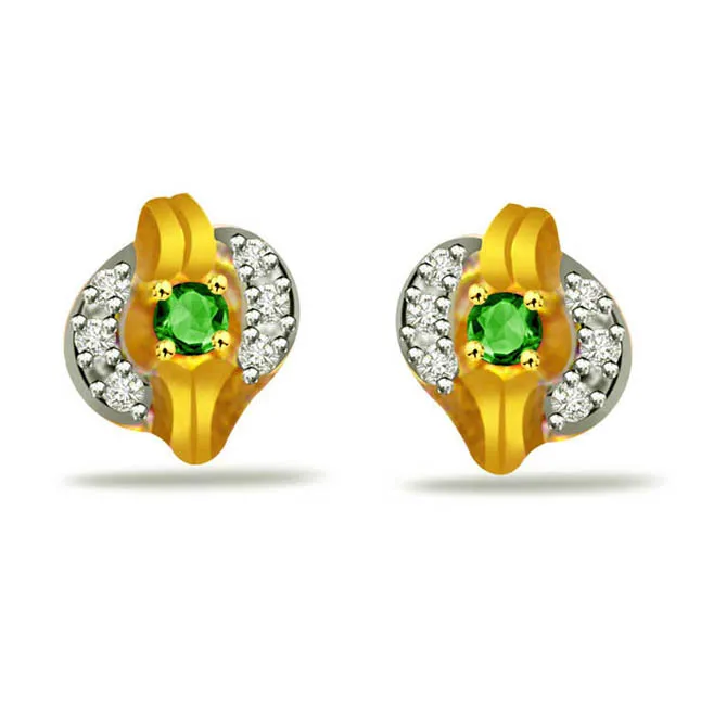 Fantastic Female Diamond & Emerald Earrings (ER263)