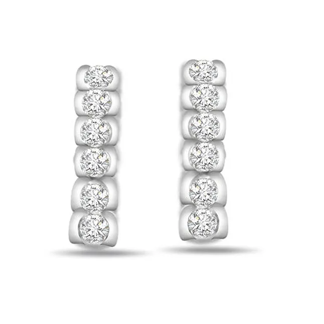 Night Beauty 0.30 cts Diamond White Gold Earrings (ER275)