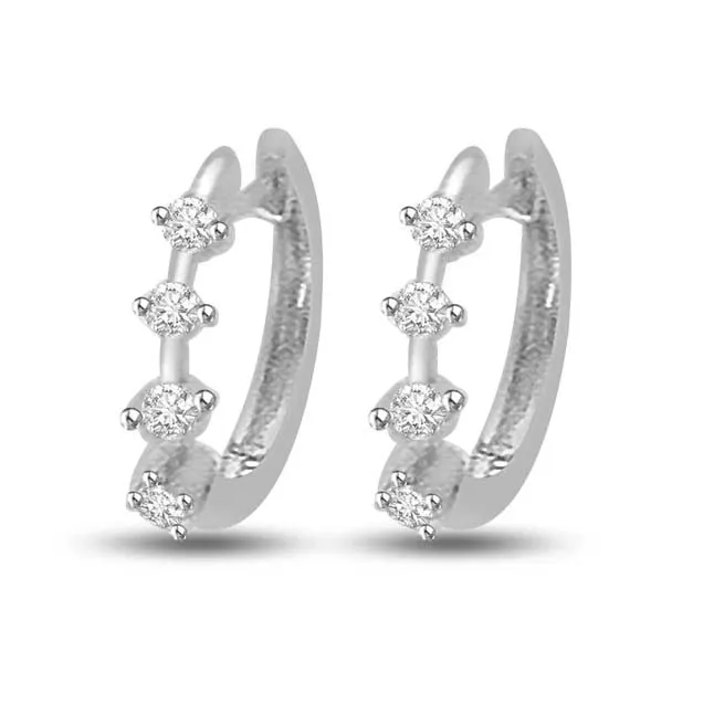 Natural Promise 0.24 ct Diamond White Gold Earrings -Balis & Hoops