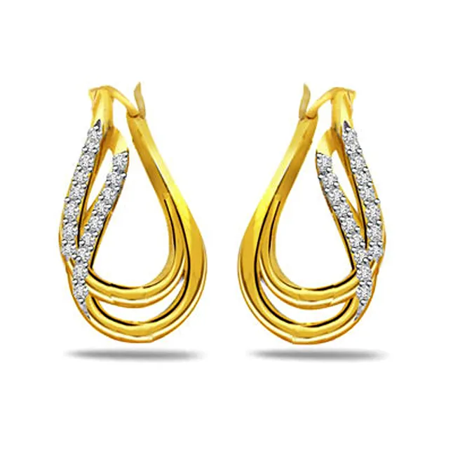 Golden Treasure 0.64cts Diamond & Gold Earrings (ER296)