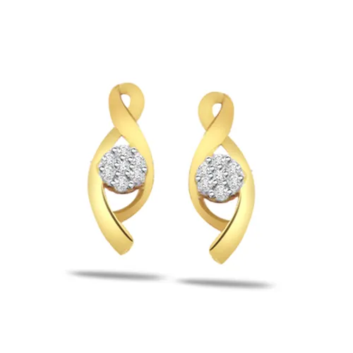 Floral Fountain 0.28cts Diamond Classic Earrings (ER299)