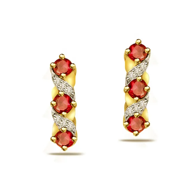 0.36 cts Diamond & Ruby Earring (ER304)