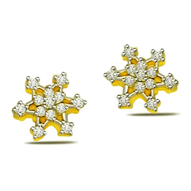 0.50ct Flower Shape Diamond Earrings ER -320 -Flower Shape Earrings