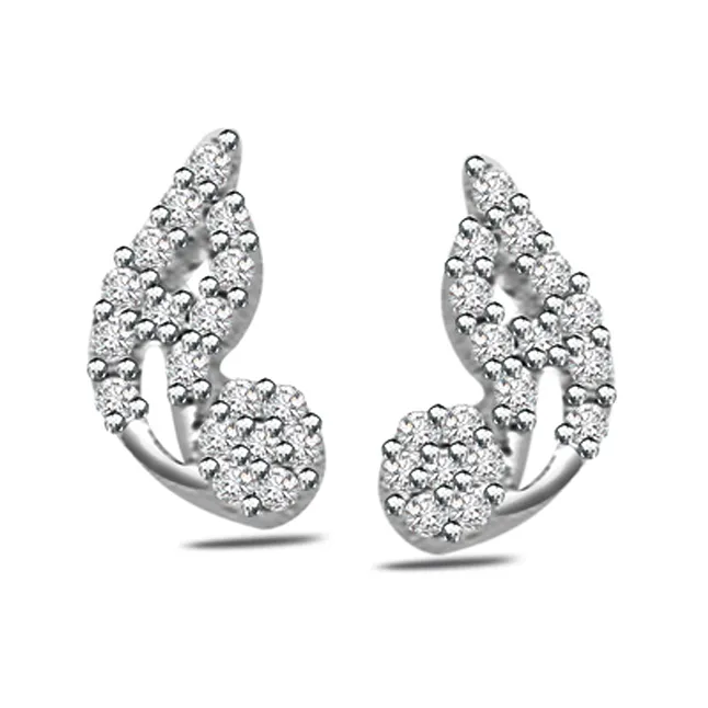 0.75ct Diamond White Gold Earrings -Designer Earrings