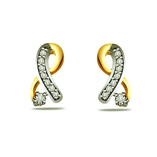 Trendy Diamond Gold Earring (ER328)