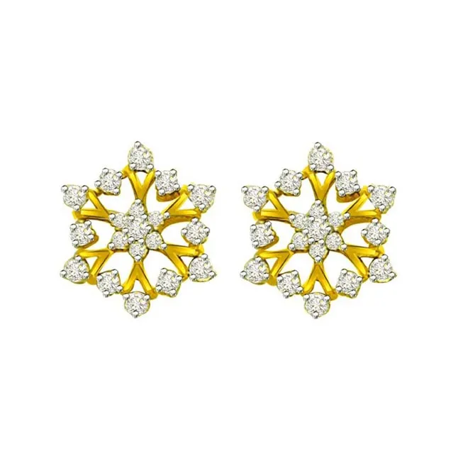 0.90cts Diamond Flower Shape Earring (ER331)