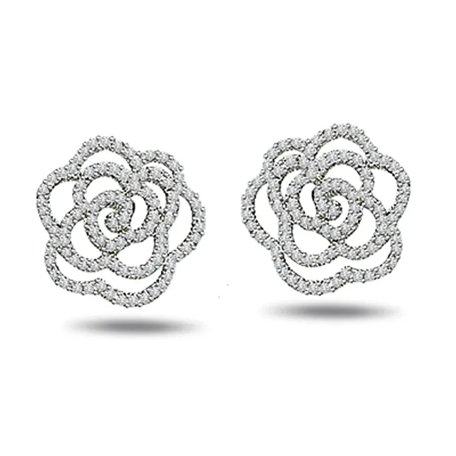 1.00cts White Gold Diamond Earrings (ER337)