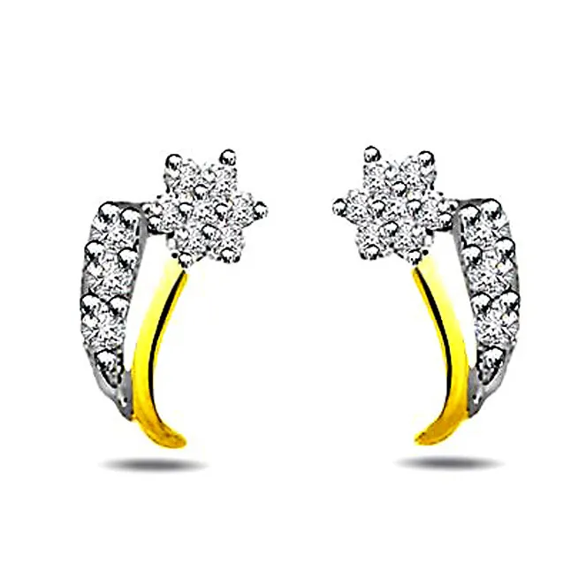 0.20 cts Diamond Earrings -Flower Shape Earrings