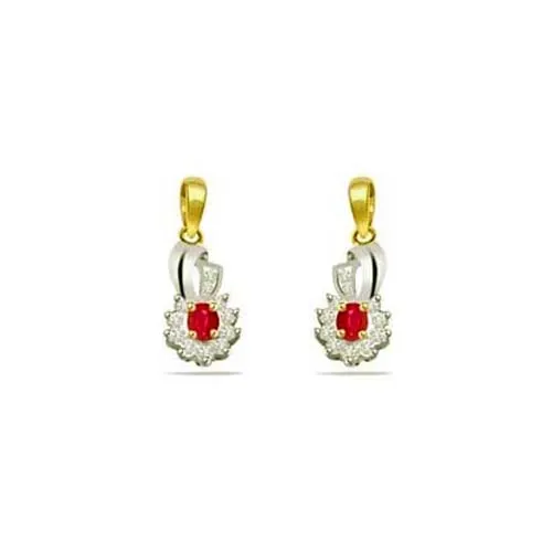 0.22 cts Diamond & Ruby Earrings (ER351)