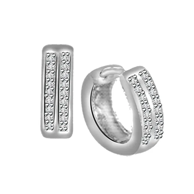 Buy White Gold Hoop Earrings Online In India  Etsy India