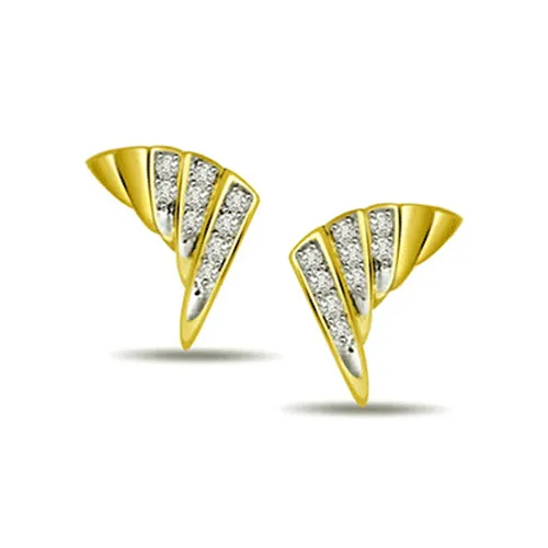 0.27ct Fan Diamond Earrings -Geometrical