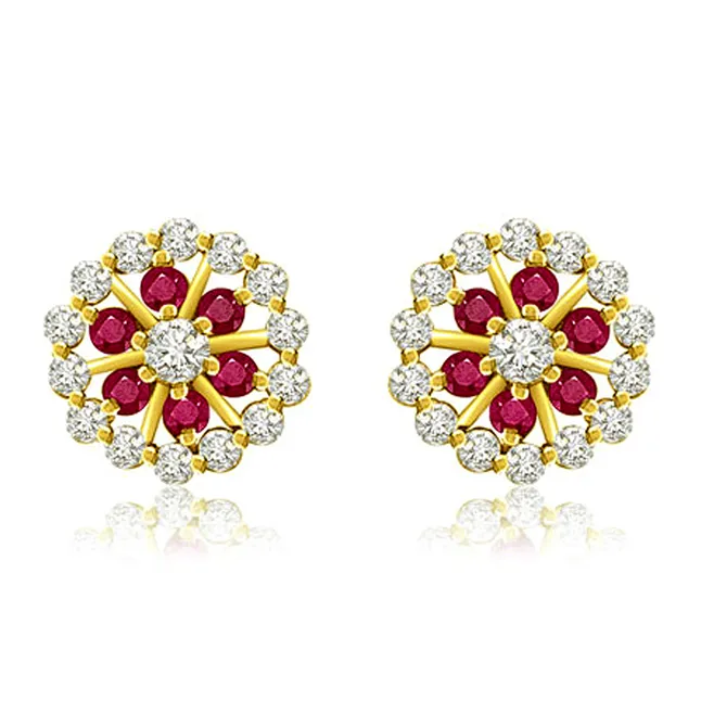 1.05 cts Diamond Ruby Earrings (ER368)