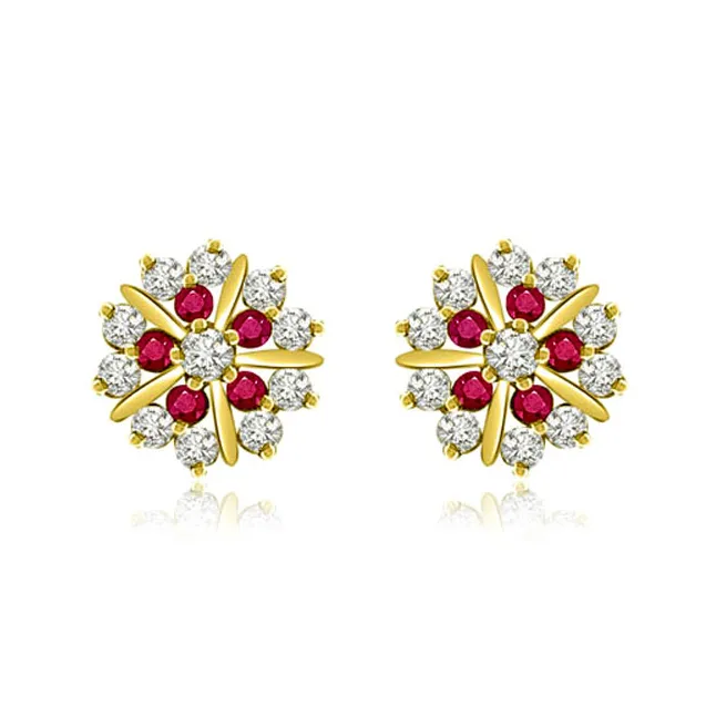 0.82 cts Diamond Ruby Earrings (ER370)