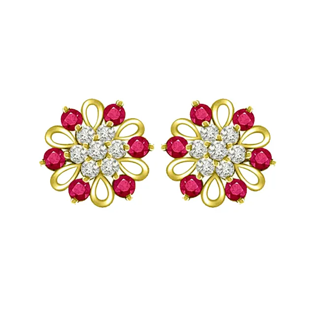 0.88cts Diamond Ruby Earrings (ER371)
