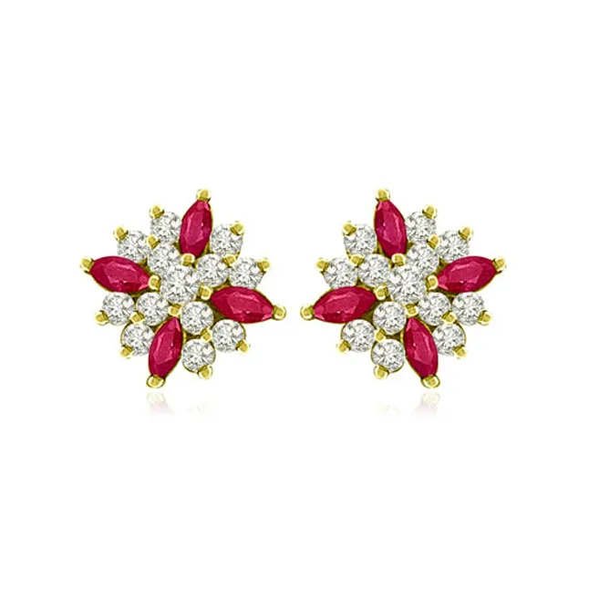 0.64 cts Diamond Ruby Earrings (ER372)