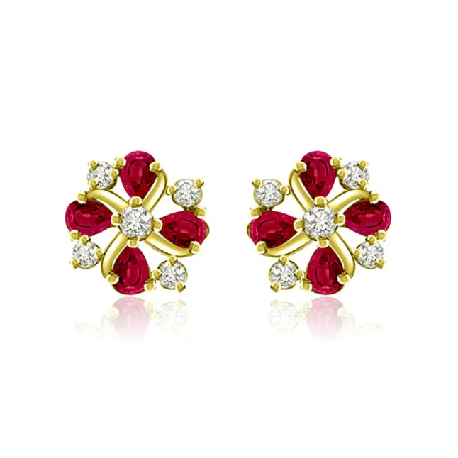 1.10 cts Diamond Ruby Earrings (ER373)
