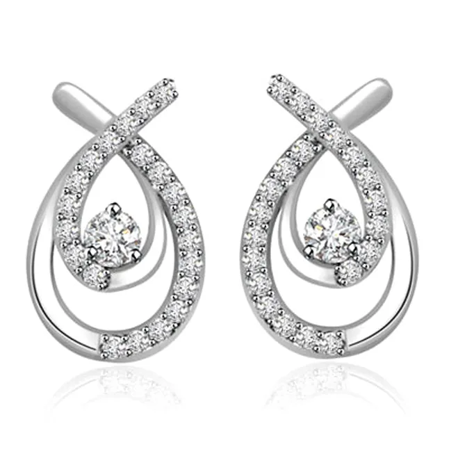0.22 cts White Gold Diamond Earrings (ER377)