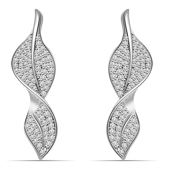 1.00 cts White Gold Diamond Designer Earrings (ER384)