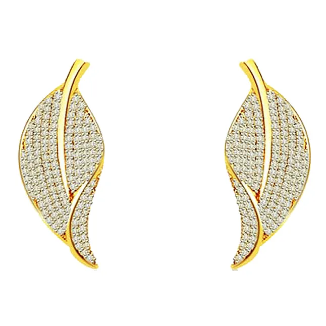 1.00 cts Two Tone Diamond Earrings (ER385)