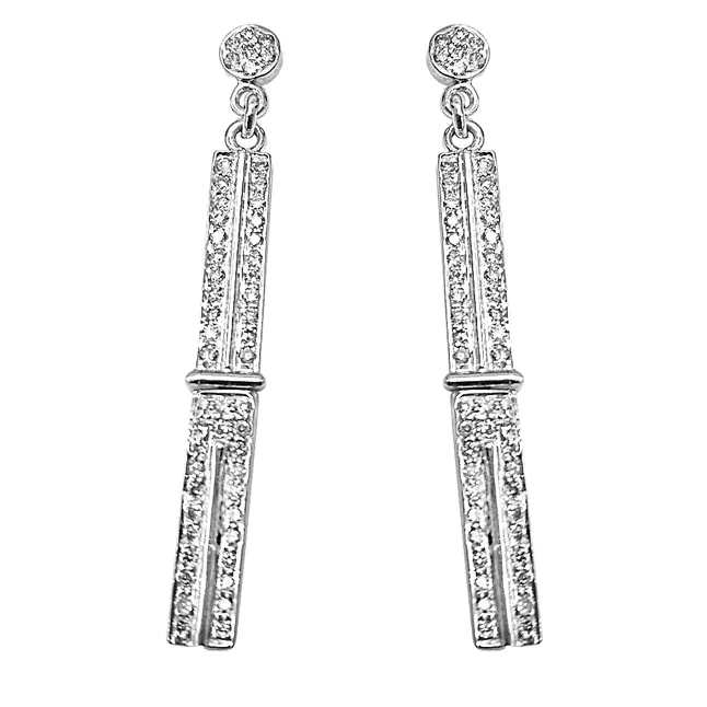 0.50 cts White Gold Hanging Diamond Earrings (ER388)