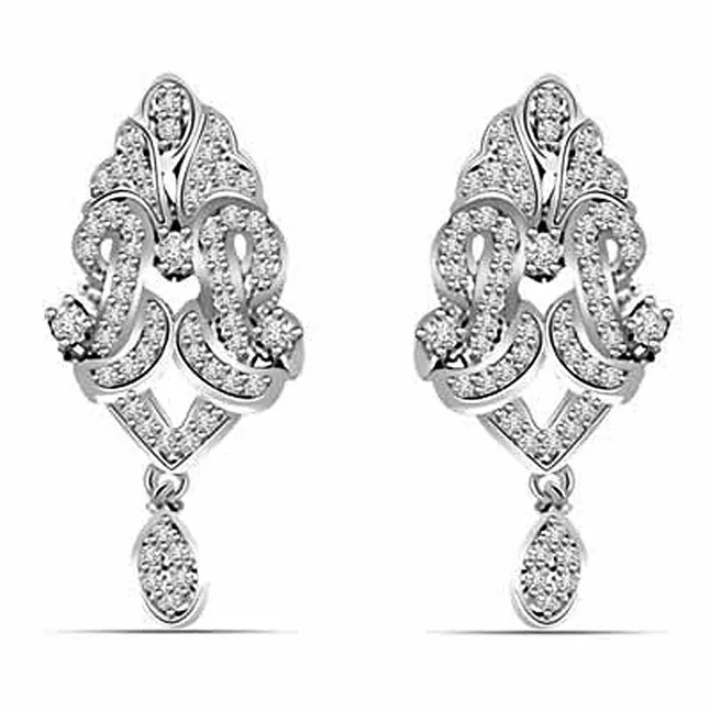 1.00 cts White Gold Diamond Hanging Earrings (ER396)