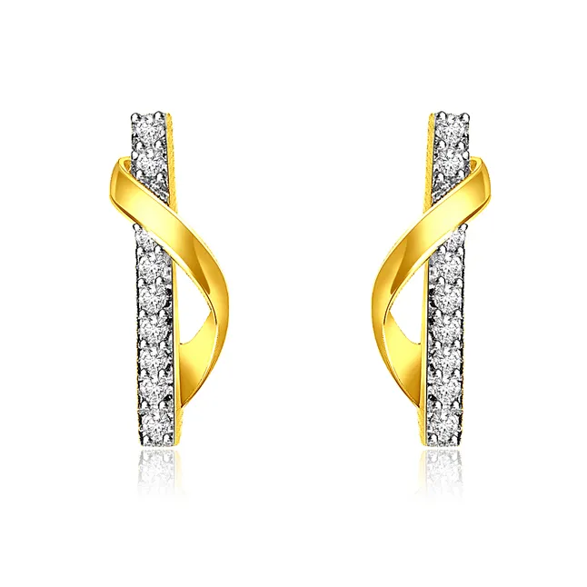 0.30 cts Trendy Diamond & 18k Gold Earrings (ER398)