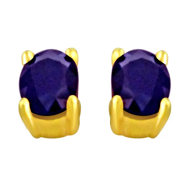 0.88 cts Sapphire 18k Gold rings -Gemstone Earrings