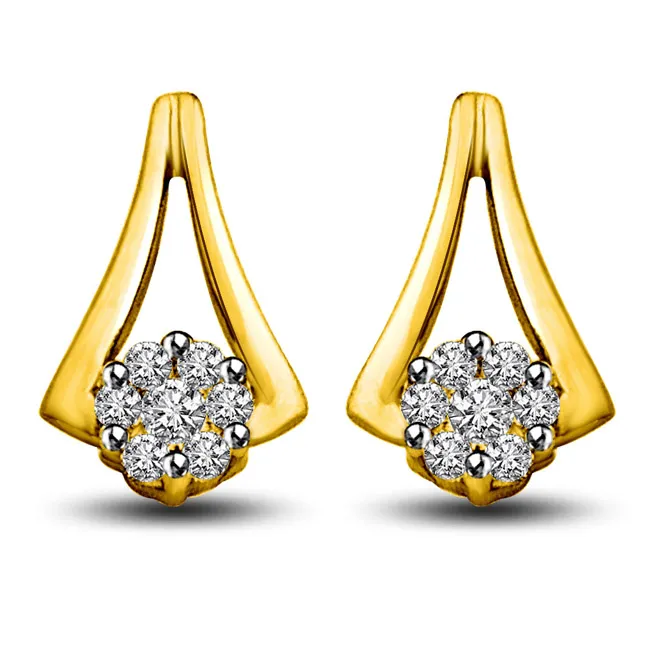 Fragrence of  my Love 0.28cts Diamond & Gold Earrings (ER424)