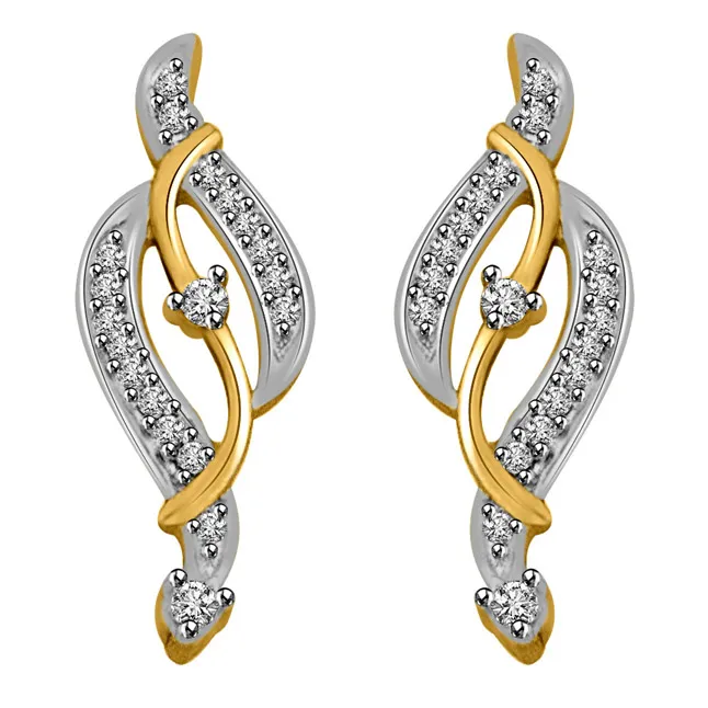 Music of Love Two Tone Gold & Diamond Earring for Her (ER425)