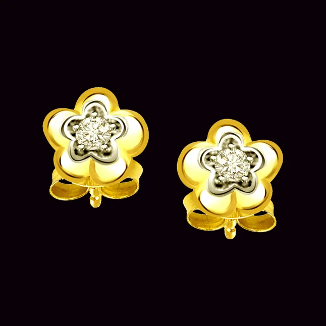 Floral Touch - Real Diamond Earrings (ER110)