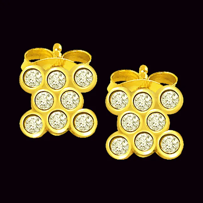 Studded Surprize - Real Diamond Earrings (ER133)