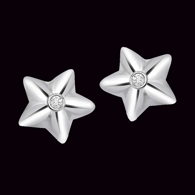 Five Star Real Single Diamond Earrings (ER138)