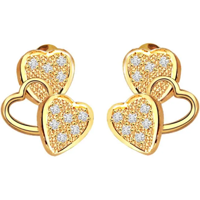 Heavenly Triseme 0.40 ct Heart Shape Diamond Earrings -Heart Shape Earrings