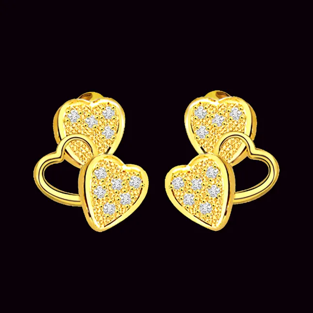 Heavenly Triseme 0.40 cts  Heart Shape Diamond Earrings (ER140)