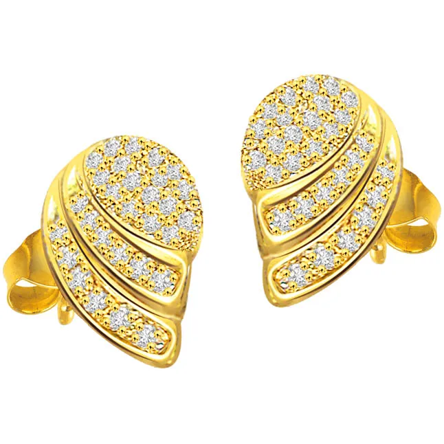 Golden Ducklings 1.16 ct Diamond Designer Earrings