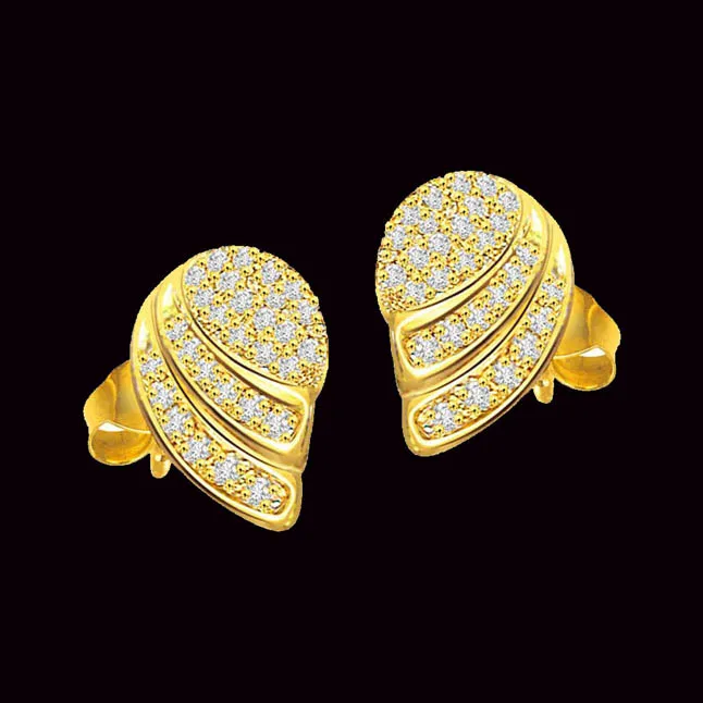 Golden Ducklings 1.16 cts Diamond Designer Earring (ER145)