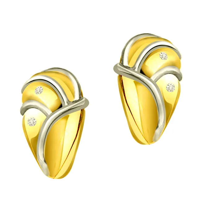 Triple Planted Studs 0.24 ct Diamond Bali Earrings -Balis & Hoops