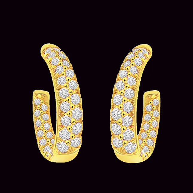 Charmer Real Diamond & 18K Gold Hoop Earrings (ER14)