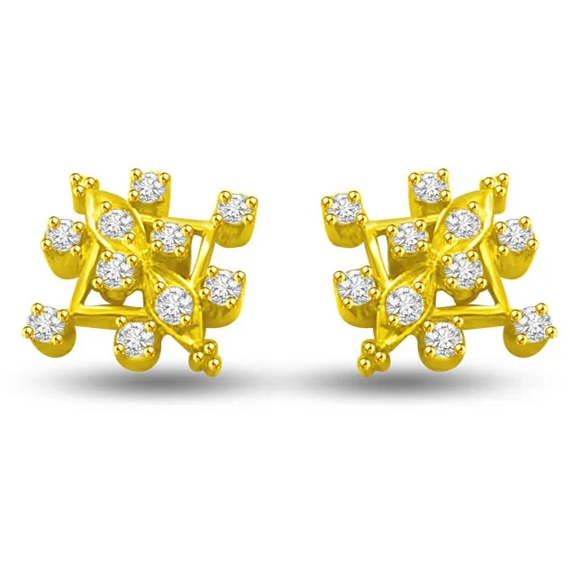 Sparkling Diamond Designer Earrings ER -16 -Geometrical